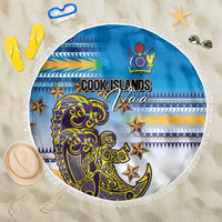 Cook Islands Va'a Race Beach Blanket Te Tatau Tattoos Sporty Style Glory Blue Color LT03 One Size 150cm Blue - Polynesian Pride