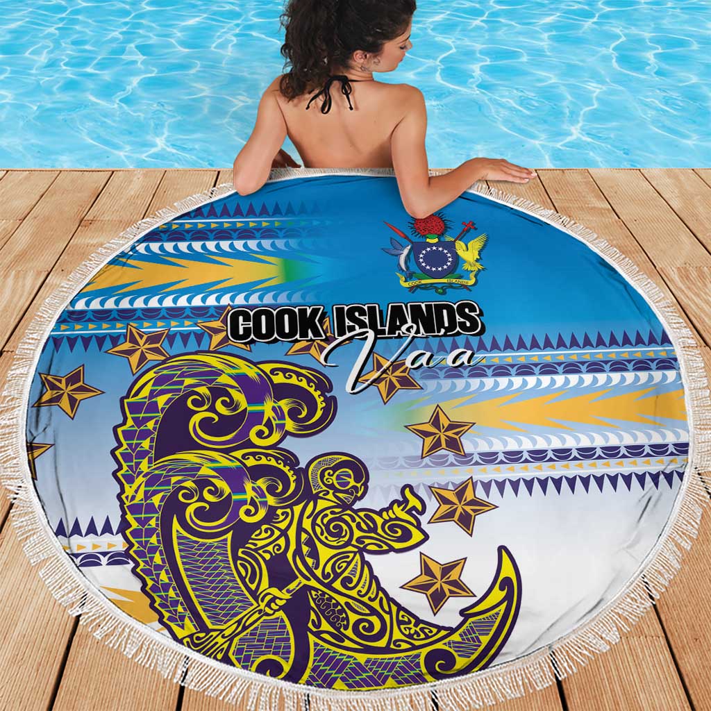 Cook Islands Va'a Race Beach Blanket Te Tatau Tattoos Sporty Style Glory Blue Color LT03 - Polynesian Pride