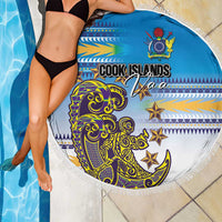 Cook Islands Va'a Race Beach Blanket Te Tatau Tattoos Sporty Style Glory Blue Color LT03 - Polynesian Pride