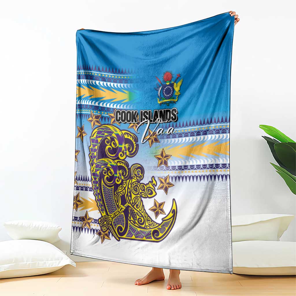 Cook Islands Va'a Race Blanket Te Tatau Tattoos Sporty Style Glory Blue Color - Polynesian Pride