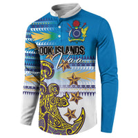Personalised Cook Islands Va'a Race Button Sweatshirt Te Tatau Tattoos Sporty Style Glory Blue Color LT03 - Polynesian Pride