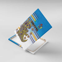 Cook Islands Va'a Race Canvas Wall Art Te Tatau Tattoos Sporty Style Glory Blue Color - Polynesian Pride