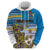Personalised Cook Islands Va'a Race Hoodie Te Tatau Tattoos Sporty Style Glory Blue Color - Polynesian Pride