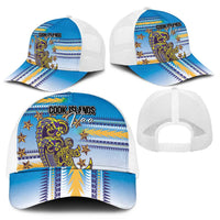 Cook Islands Va'a Race Mesh Trucker Cap Te Tatau Tattoos Sporty Style Glory Blue Color - Polynesian Pride