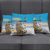 Cook Islands Va'a Race Pillow Cover Te Tatau Tattoos Sporty Style Glory Blue Color - Polynesian Pride