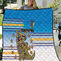 Cook Islands Va'a Race Quilt Te Tatau Tattoos Sporty Style Glory Blue Color - Polynesian Pride