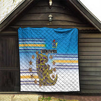 Cook Islands Va'a Race Quilt Te Tatau Tattoos Sporty Style Glory Blue Color - Polynesian Pride