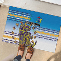 Cook Islands Va'a Race Rubber Doormat Te Tatau Tattoos Sporty Style Glory Blue Color LT03 - Polynesian Pride