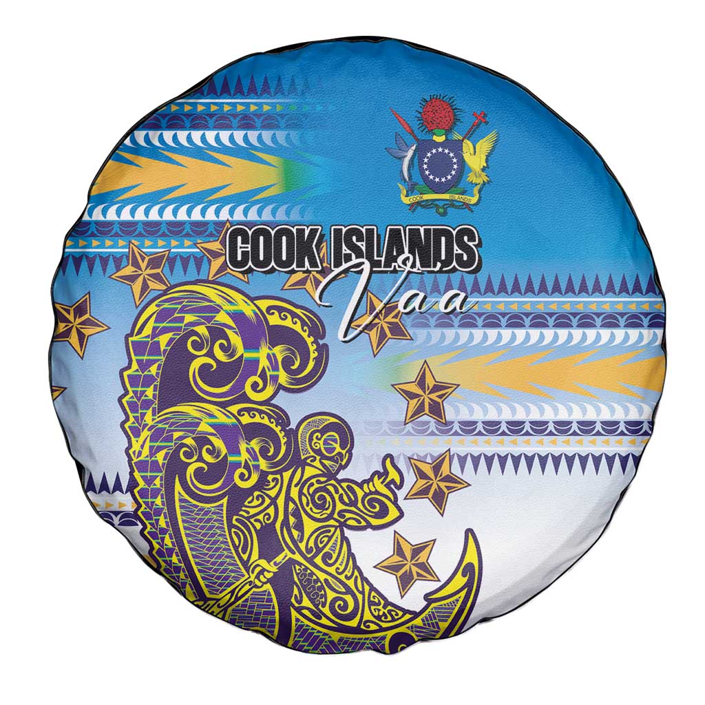 Cook Islands Va'a Race Spare Tire Cover Te Tatau Tattoos Sporty Style Glory Blue Color - Polynesian Pride