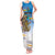 Personalised Cook Islands Va'a Race Tank Maxi Dress Te Tatau Tattoos Sporty Style Glory Blue Color - Polynesian Pride