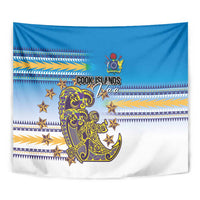 Cook Islands Va'a Race Tapestry Te Tatau Tattoos Sporty Style Glory Blue Color LT03 - Polynesian Pride