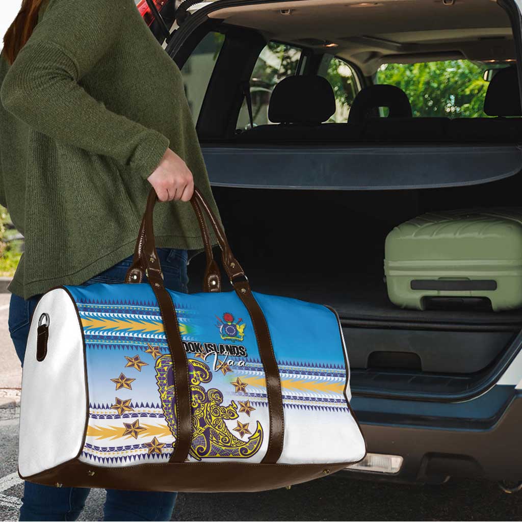 Cook Islands Va'a Race Travel Bag Te Tatau Tattoos Sporty Style Glory Blue Color - Polynesian Pride