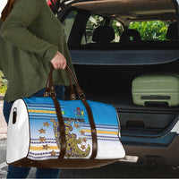 Cook Islands Va'a Race Travel Bag Te Tatau Tattoos Sporty Style Glory Blue Color - Polynesian Pride