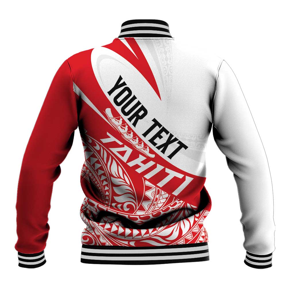 Personalised Tahiti Va'a Race Baseball Jacket Polynesian Tattoos Sporty Style - Polynesian Pride