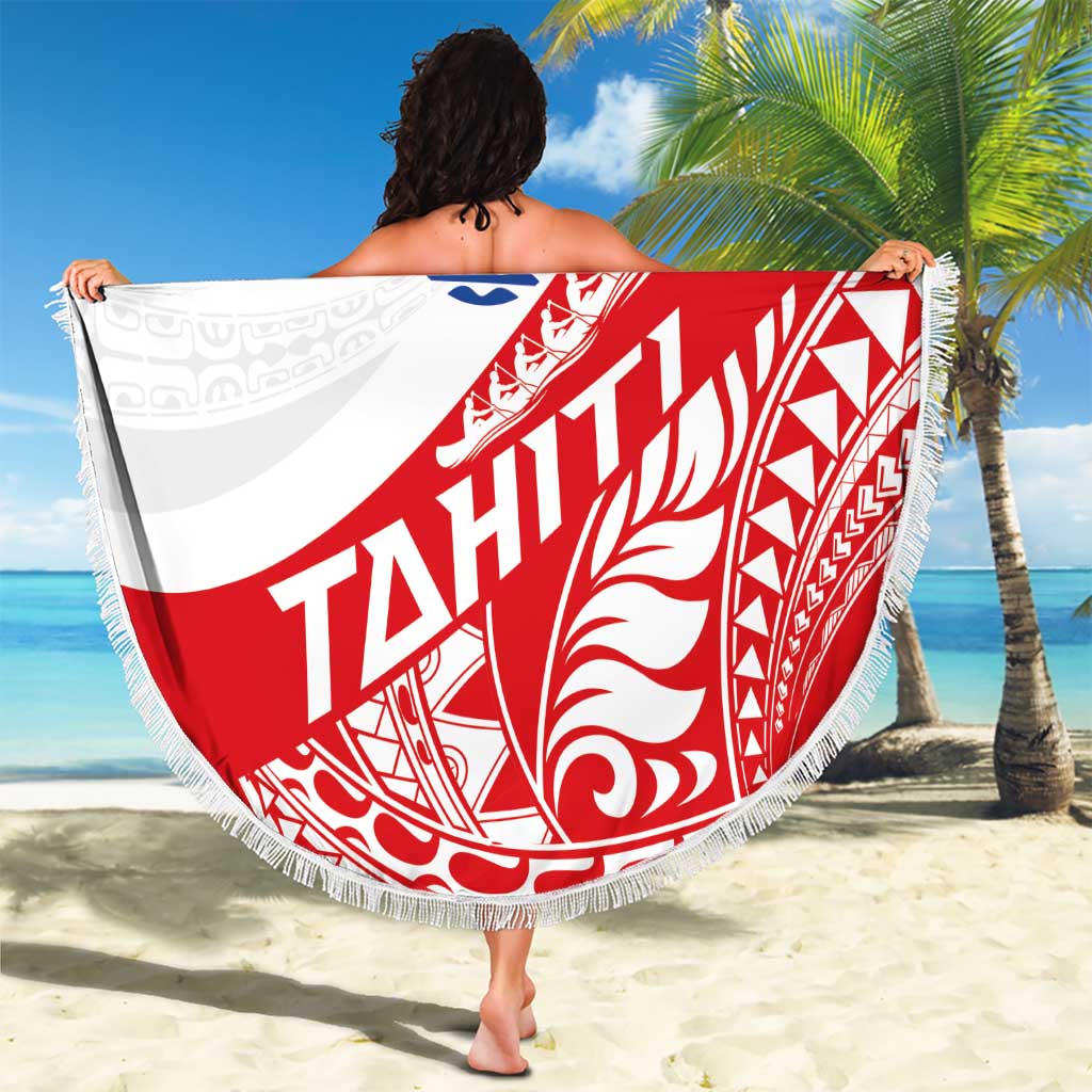 Tahiti Va'a Race Beach Blanket Polynesian Tattoos Sporty Style - Polynesian Pride