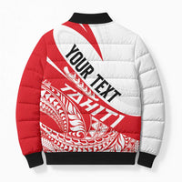 Personalised Tahiti Va'a Race Bomber Puffer Jacket Polynesian Tattoos Sporty Style - Polynesian Pride
