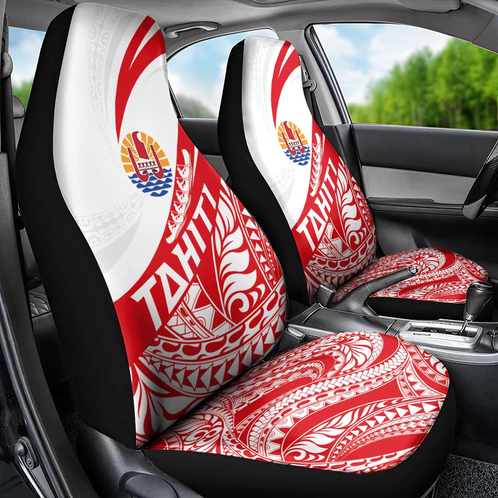 Tahiti Va'a Race Car Seat Cover Polynesian Tattoos Sporty Style - Polynesian Pride