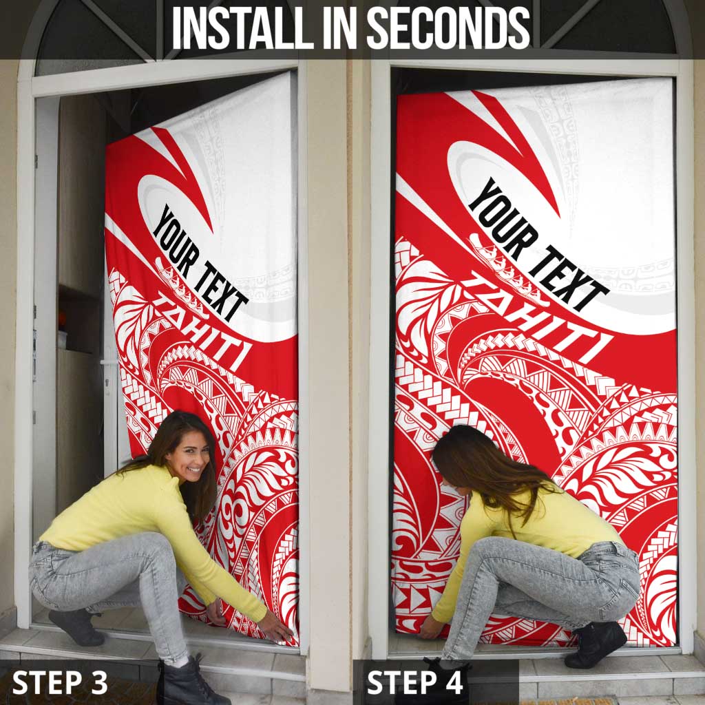 Personalised Tahiti Va'a Race Door Cover Polynesian Tattoos Sporty Style - Polynesian Pride