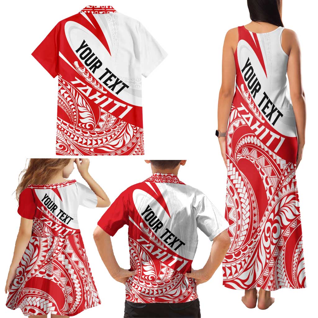Personalised Tahiti Va'a Race Family Matching Tank Maxi Dress and Hawaiian Shirt Polynesian Tattoos Sporty Style - Polynesian Pride