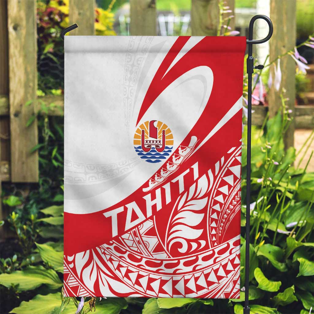 Tahiti Va'a Race Garden Flag Polynesian Tattoos Sporty Style - Polynesian Pride