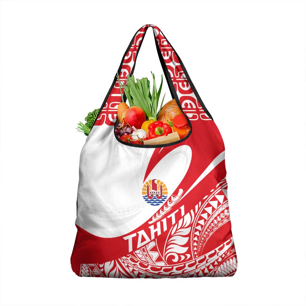 Tahiti Va'a Race Grocery Bag Polynesian Tattoos Sporty Style - Polynesian Pride