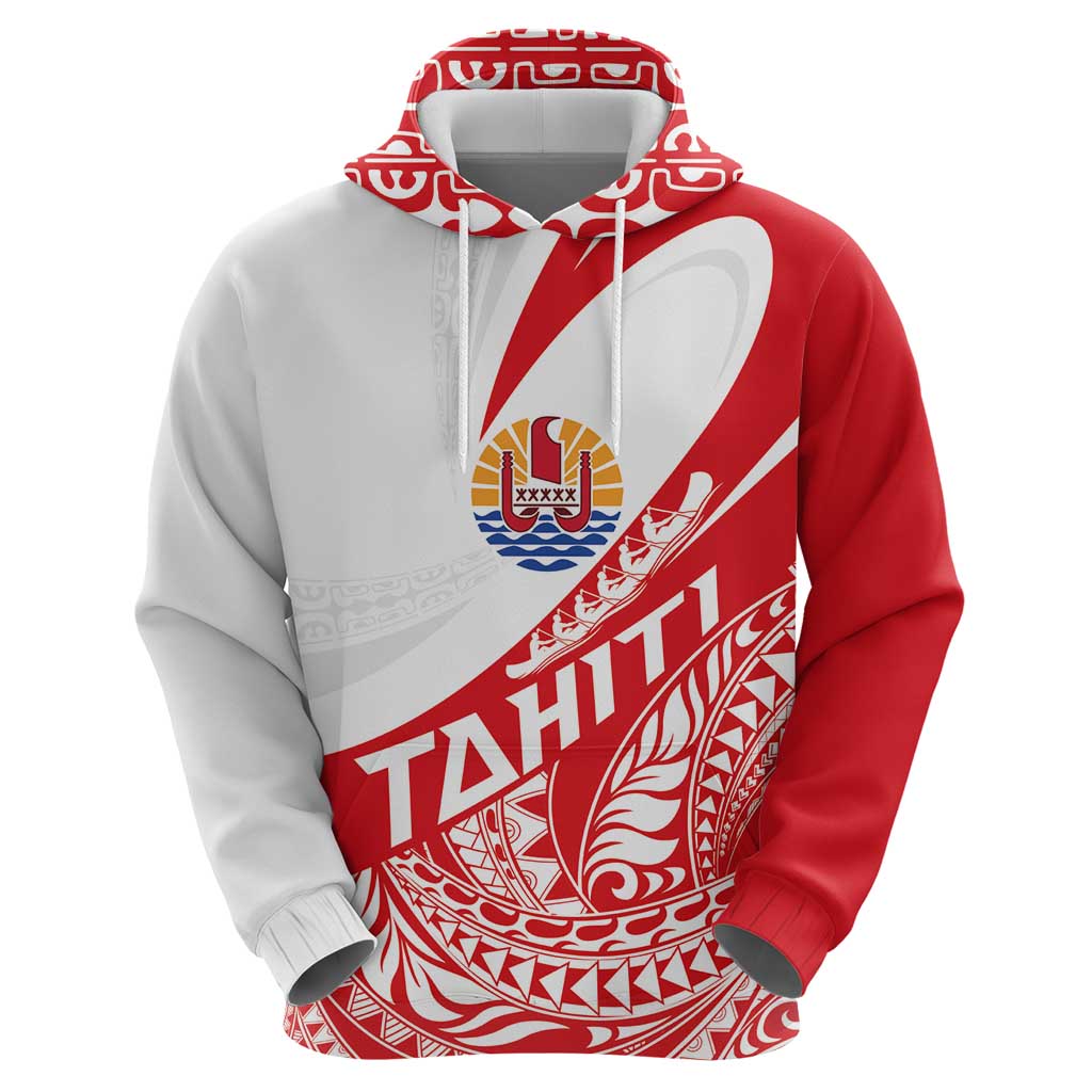 Personalised Tahiti Va'a Race Hoodie Polynesian Tattoos Sporty Style - Polynesian Pride