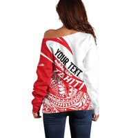 Personalised Tahiti Va'a Race Off Shoulder Sweater Polynesian Tattoos Sporty Style - Polynesian Pride