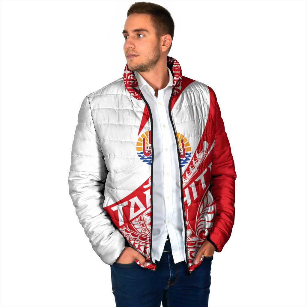 Personalised Tahiti Va'a Race Padded Jacket Polynesian Tattoos Sporty Style - Polynesian Pride