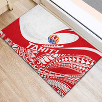 Tahiti Va'a Race Rubber Doormat Polynesian Tattoos Sporty Style - Polynesian Pride