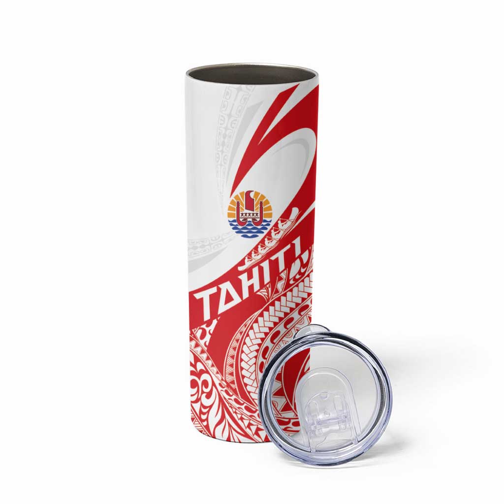 Personalised Tahiti Va'a Race Skinny Tumbler Polynesian Tattoos Sporty Style - Polynesian Pride
