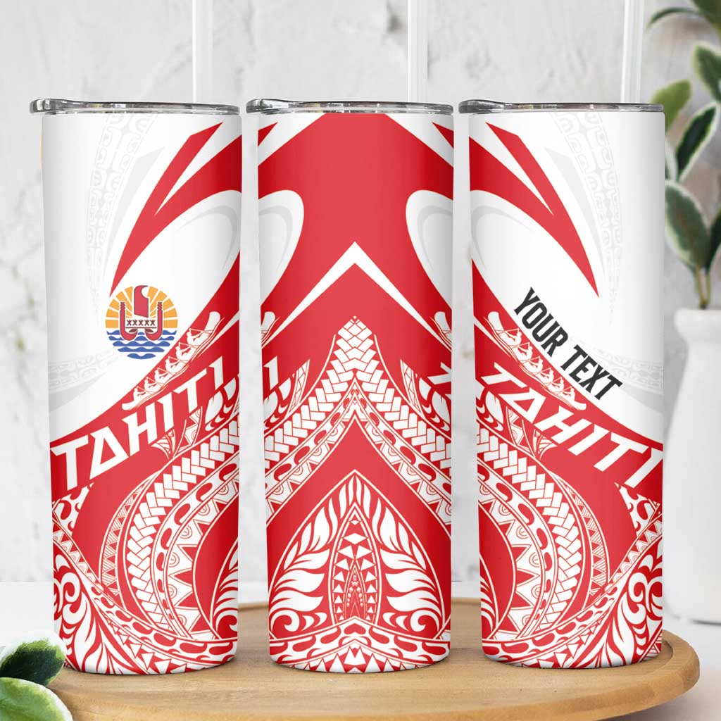 Personalised Tahiti Va'a Race Skinny Tumbler Polynesian Tattoos Sporty Style - Polynesian Pride