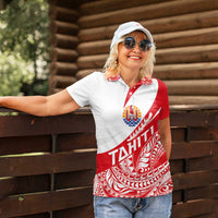 Personalised Tahiti Va'a Race Women Polo Shirt Polynesian Tattoos Sporty Style - Polynesian Pride