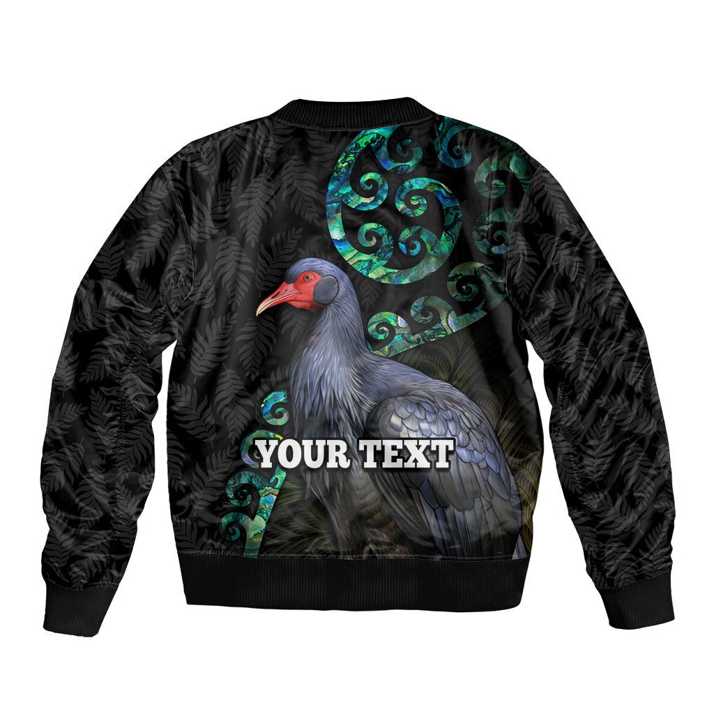 Custom Pukeko New Zealand Bomber Jacket Koru Papua Shell with Silver Fern Pattern LT03 - Polynesian Pride