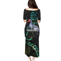 Custom Pukeko New Zealand Puletasi Koru Papua Shell with Silver Fern Pattern LT03 - Polynesian Pride