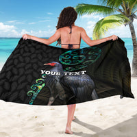 Custom Pukeko New Zealand Sarong Koru Papua Shell with Silver Fern Pattern LT03 - Polynesian Pride