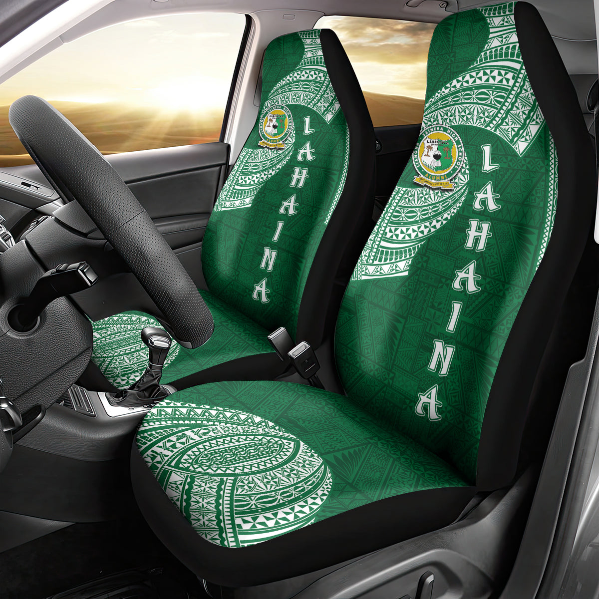 Tonga Lahaina High School Car Seat Cover Traditional Ngatu and Polynesian Pattern LT03 - Polynesian Pride