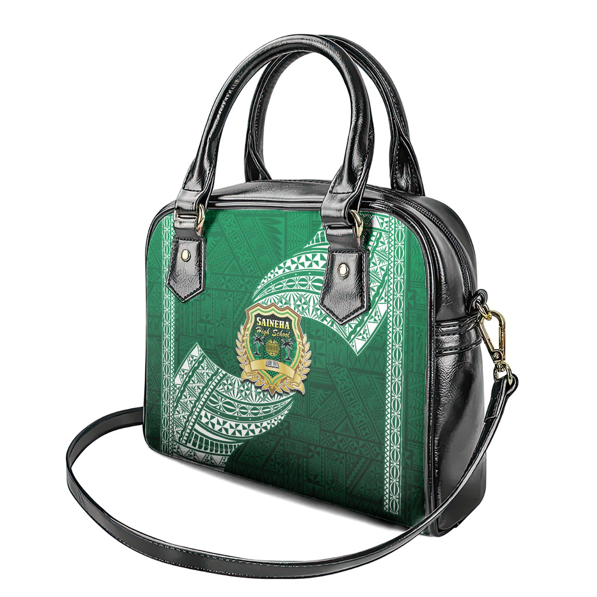 Tonga Saineha High School Shoulder Handbag Traditional Ngatu and Polynesian Pattern LT03 - Polynesian Pride