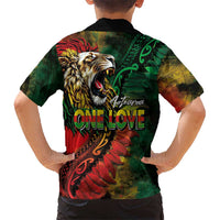 Aotearoa One Love Family Matching Puletasi and Hawaiian Shirt Reggae Lion with Kakahu Huruhuru LT03 - Polynesian Pride
