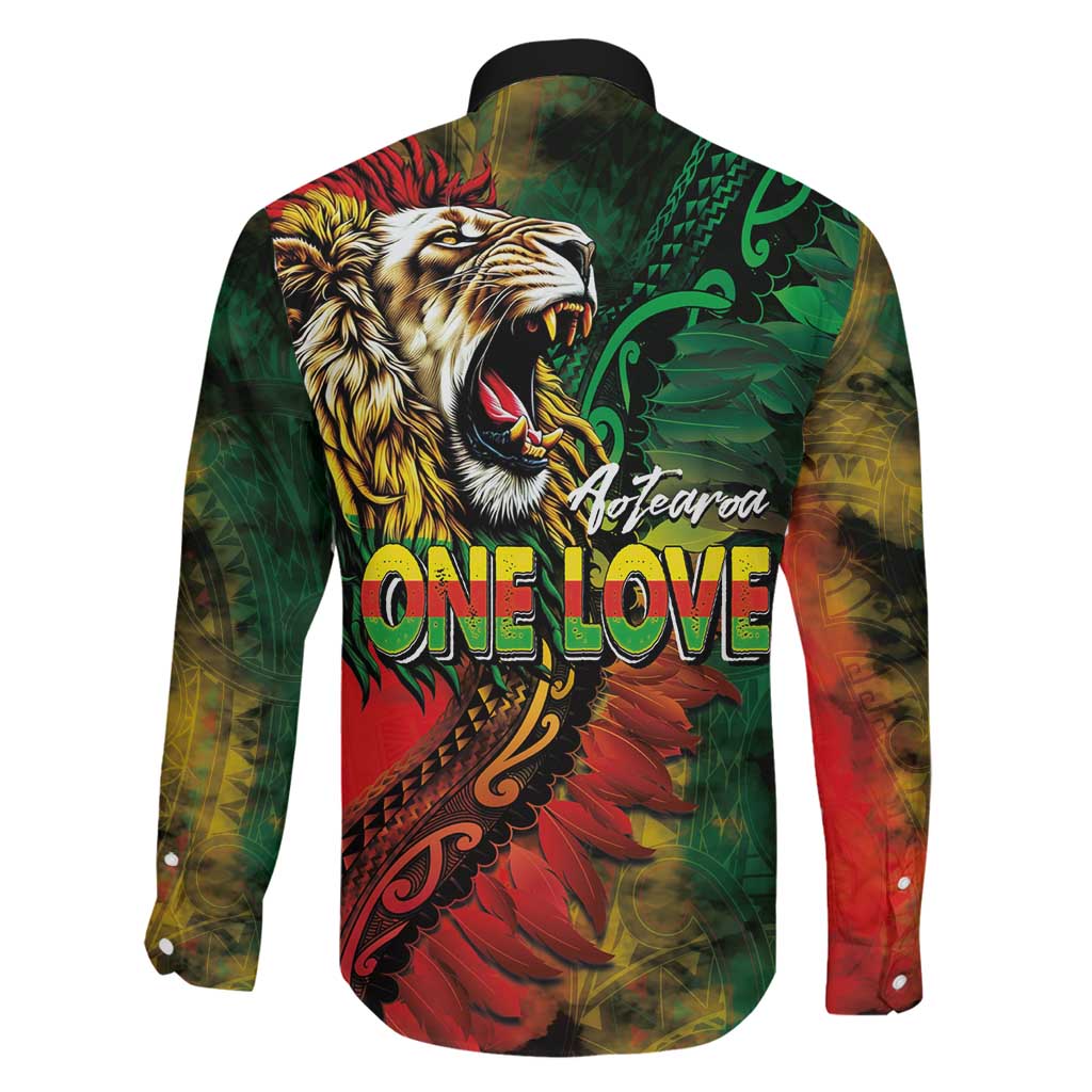 Aotearoa One Love Family Matching Puletasi and Hawaiian Shirt Reggae Lion with Kakahu Huruhuru LT03 - Polynesian Pride