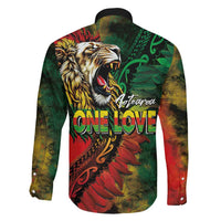 Aotearoa One Love Family Matching Puletasi and Hawaiian Shirt Reggae Lion with Kakahu Huruhuru LT03 - Polynesian Pride