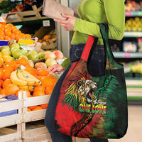 Aotearoa One Love Grocery Bag Reggae Lion with Kakahu Huruhuru