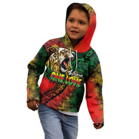 Aotearoa One Love Kid Hoodie Reggae Lion with Kakahu Huruhuru LT03 - Polynesian Pride