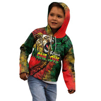 Aotearoa One Love Kid Hoodie Reggae Lion with Kakahu Huruhuru LT03 - Polynesian Pride