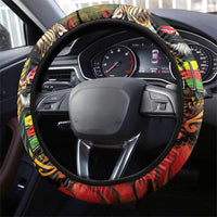 Aotearoa One Love Steering Wheel Cover Reggae Lion with Kakahu Huruhuru