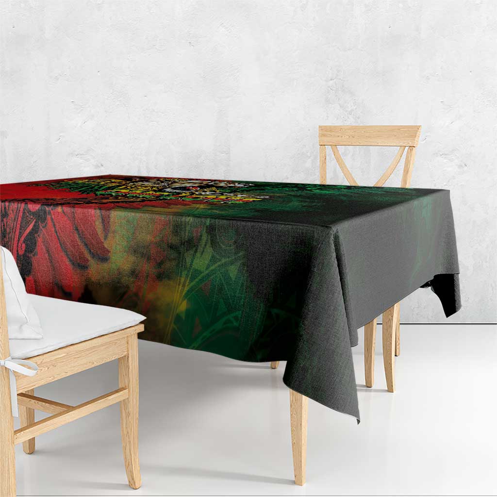Aotearoa One Love Tablecloth Reggae Lion with Kakahu Huruhuru LT03 - Polynesian Pride