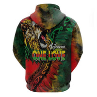 Aotearoa One Love Zip Hoodie Reggae Lion with Kakahu Huruhuru LT03 - Polynesian Pride