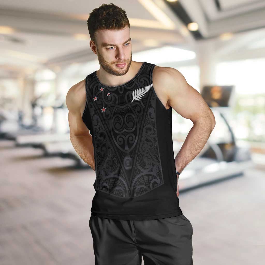 Custom Aotearoa Rugby Men Tank Top Fern Blacks-Traditional Maori Motifs Design