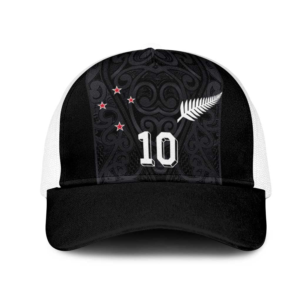 Custom Aotearoa Rugby Mesh Trucker Cap Fern Blacks-Traditional Maori Motifs Design