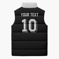 Custom Aotearoa Rugby Sleeveless Puffer Jacket Fern Blacks-Traditional Maori Motifs Design