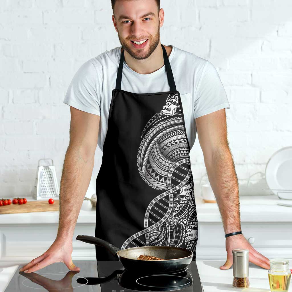Samoan DNA Art Tattoo Apron Polynesian Pattern Black Color